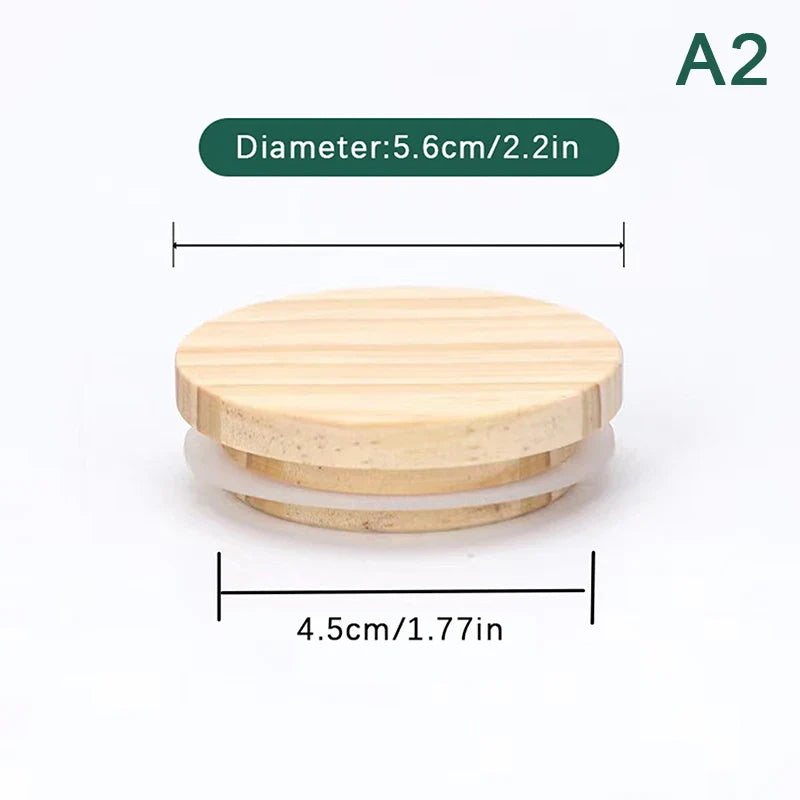 Handmade Pine Wood Jar Lid with Silicone Seal – Airtight Wooden Cover for Jars, Mugs & Candle Cups, Fits 52–130 mm (2.05–5.12 in)