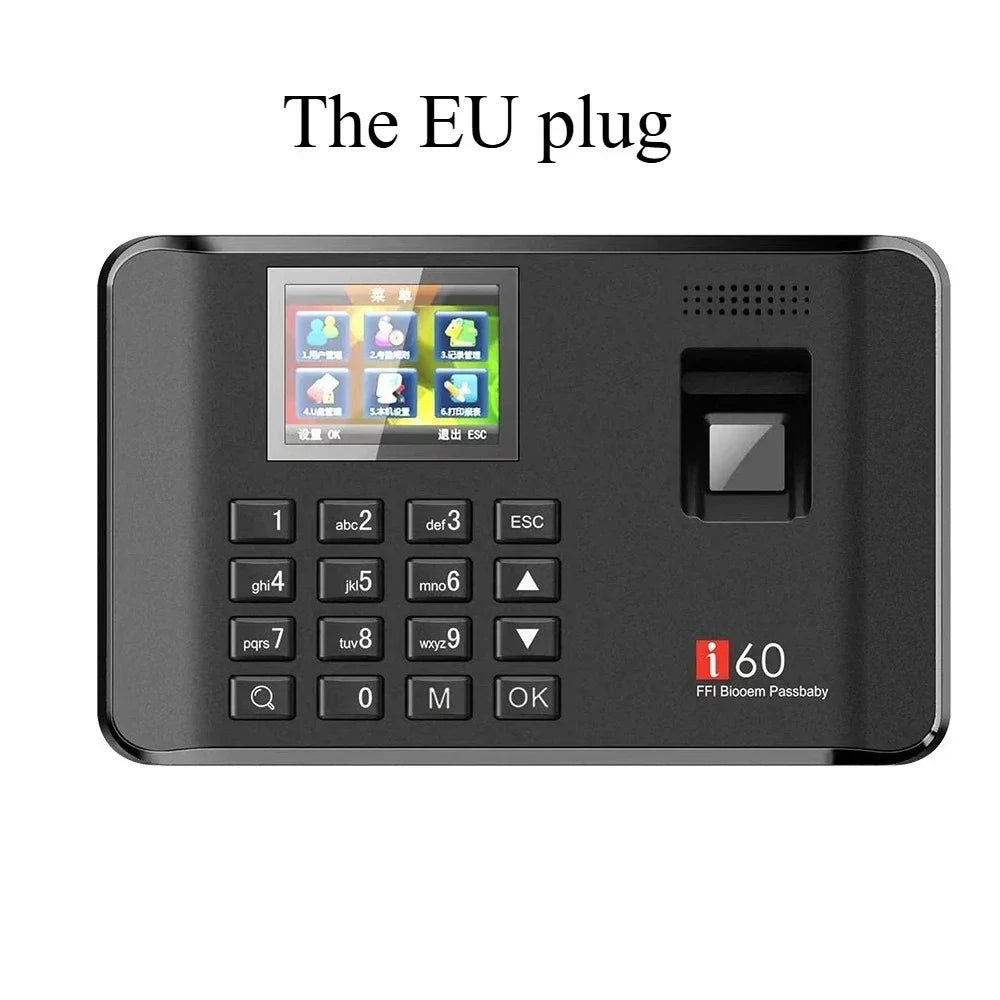 Biometric Fingerprint Time Attendance Machine - Multi-Function Employee Clock In/Out System for Office & HR