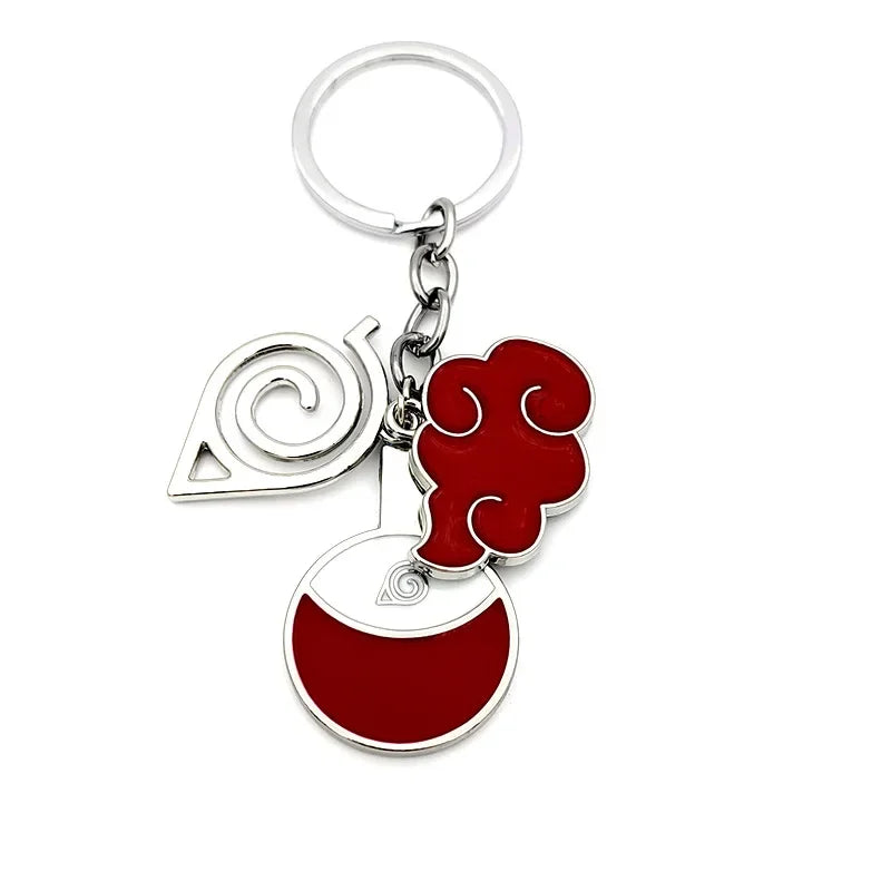 Anime Ninja Keychain Set: Kunai, Shuriken & Red Cloud Charms for Backpack, Car & Keys