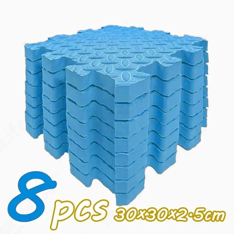 8-Piece 12 x 12 in (30 x 30 cm) 2.5 cm Thick Non-Slip Foam Baby Play Mat — Puzzle Floor Tiles for Crawling, Soundproof & Eco-Friendly
