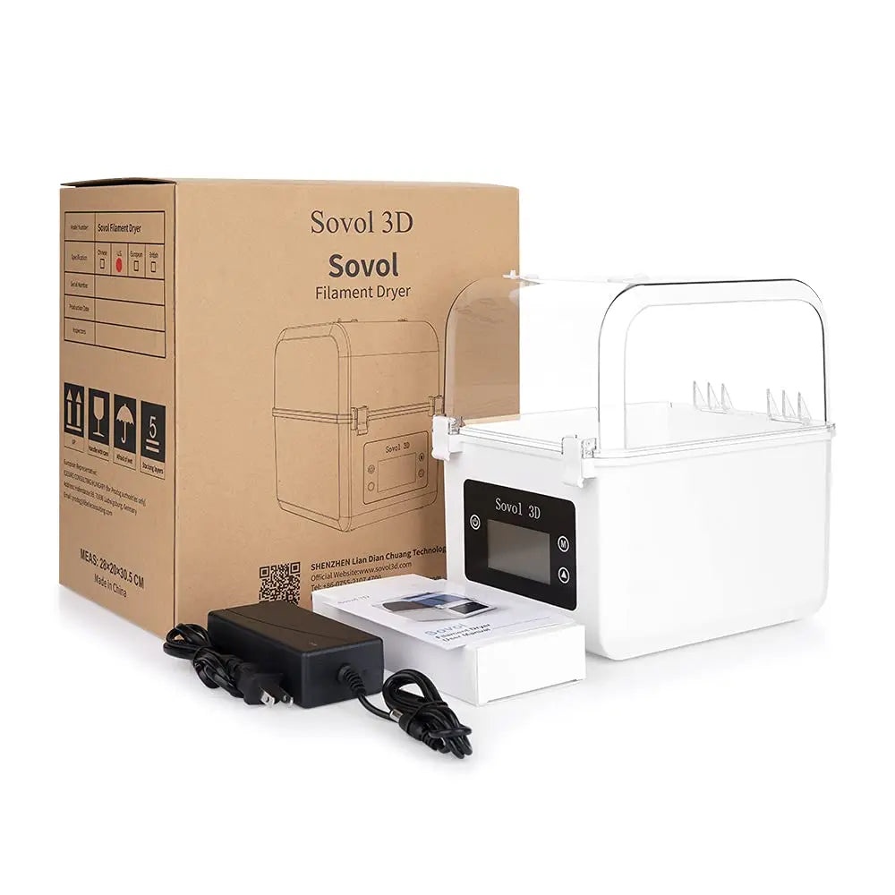 Filament Dryer Box 2-Roll Spool Holder for 1.75mm & 2.85mm PLA PETG ABS TPU FDM 3D Printers