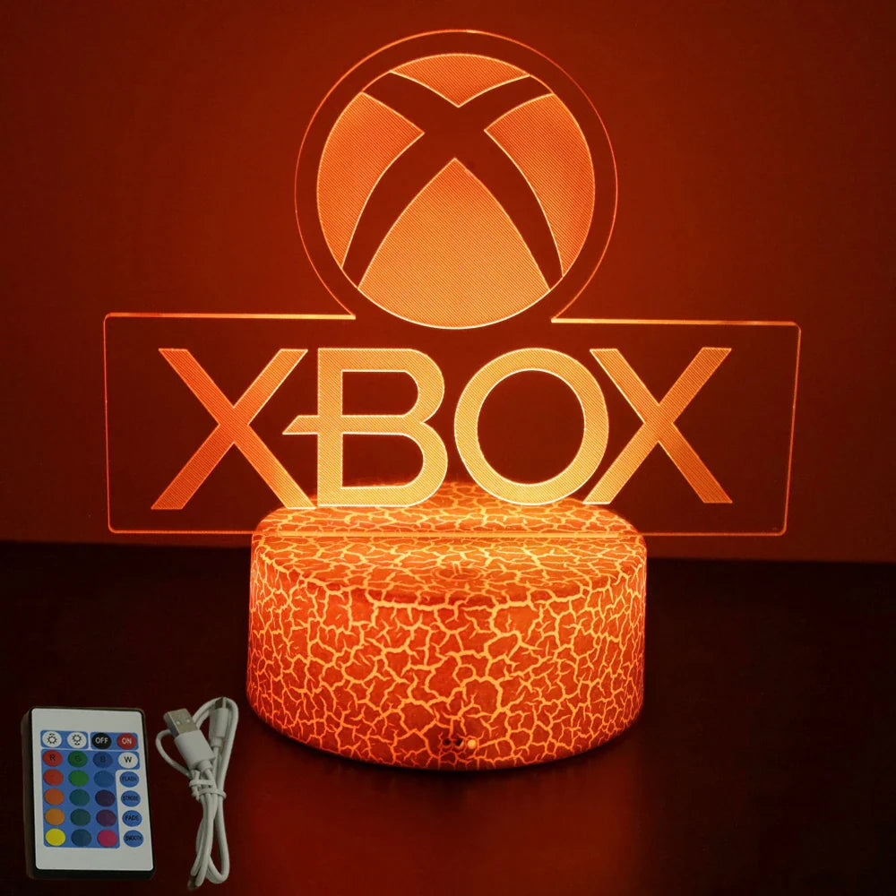 3D LED Neon Gamer Lamp - RGB Acrylic Night Light with Remote & Touch for Kids & Gaming Room
