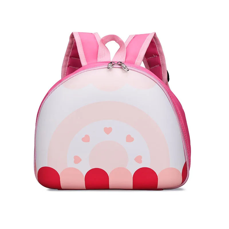Ice Cream Shape Kids Backpack for Kindergarten - Cute Cartoon School Bag for Girls & Boys, Ages 4-6 (PVC, Zipper)
