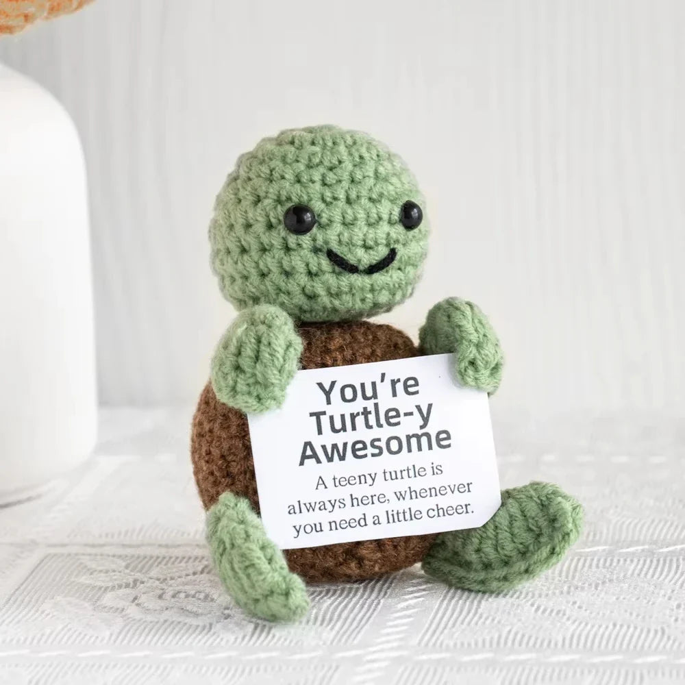 Handmade Mini Crochet Potato Plush Doll – Wool Knit Pocket Hug with Greeting Card, Funny Christmas & Holiday Home Decor Gift