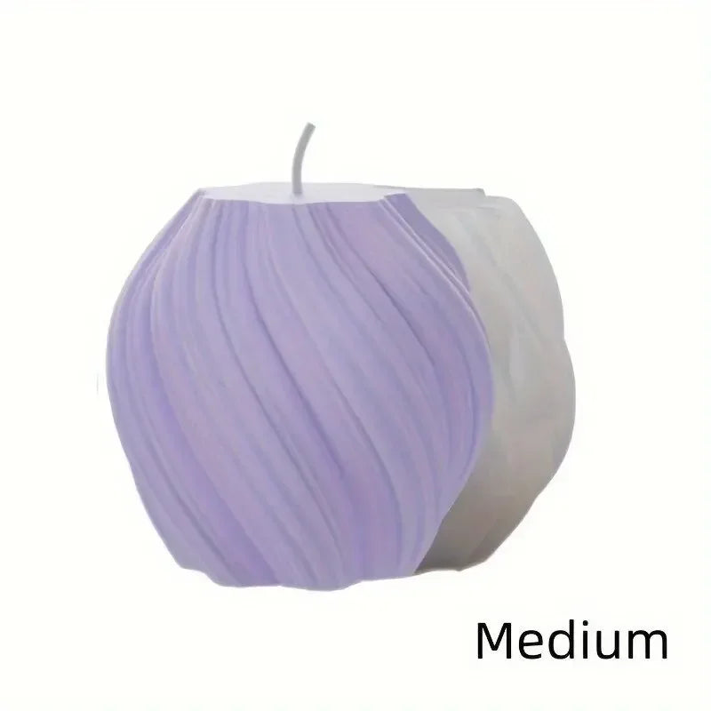 3D Spiral Striped Silicone Candle Mold for DIY Scented Candles, Wax, Soap & Resin (8 x 8 x 15 cm / 3.1 x 3.1 x 5.9 in)