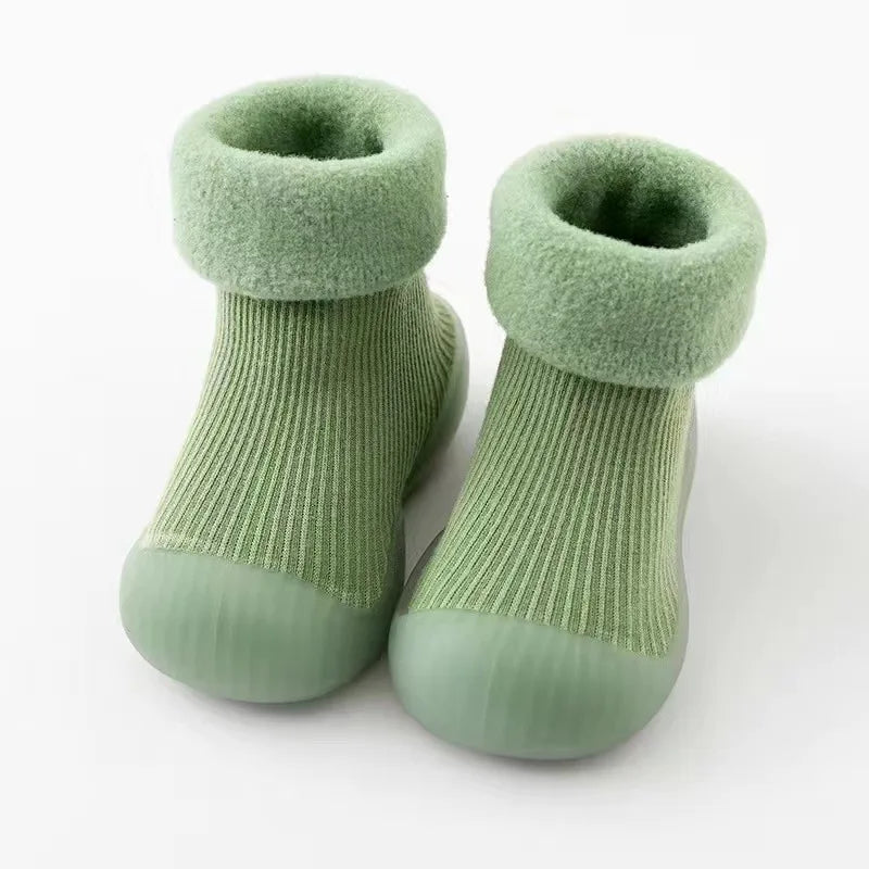 Warm Baby First Walker Shoes — Newborn to 4 Years Unisex Winter Slip-On Anti-Slip Rubber Sole