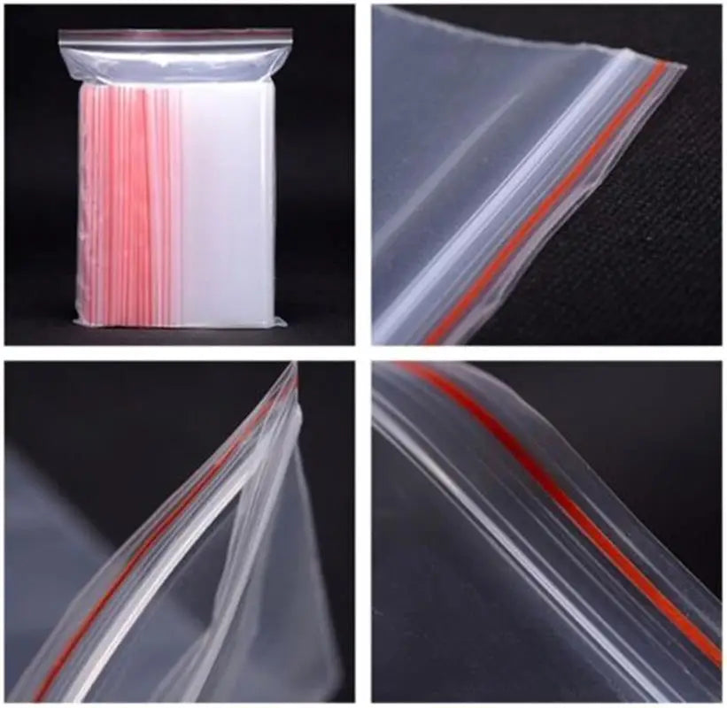 Clear Thick Resealable PE Bags – Reclosable Zip Storage Pouches for Jewelry, Food & Crafts (Sizes 4×6–12×18 cm / 1.6×2.4–4.7×7.1 in, 100–500 Pack)