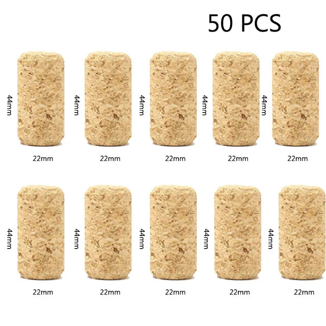 50/100 Pack Natural Cork Wine Bottle Stoppers – Reusable Sealing Corks for Wine Bottles, Bar & Kitchen Accessories