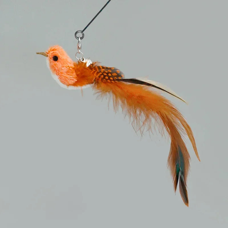 Interactive Cat Feather Toy Refill Kit – Feather Birds, Faux Worm & Foam Ball with Bell for Kittens