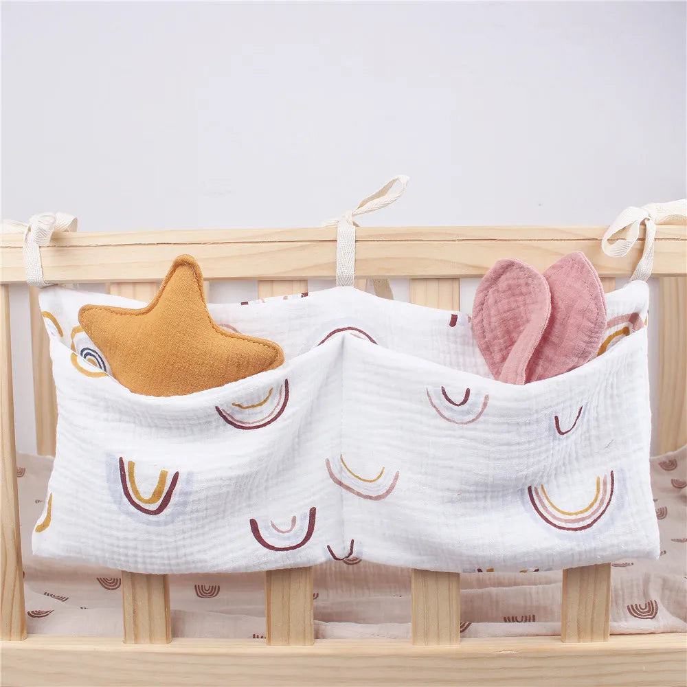 Baby Diaper Bag & Crib Hanging Organizer - Bed Headboard Storage Bag for Newborns & Toddlers (15 x 7.5 in / 39 x 20 cm)