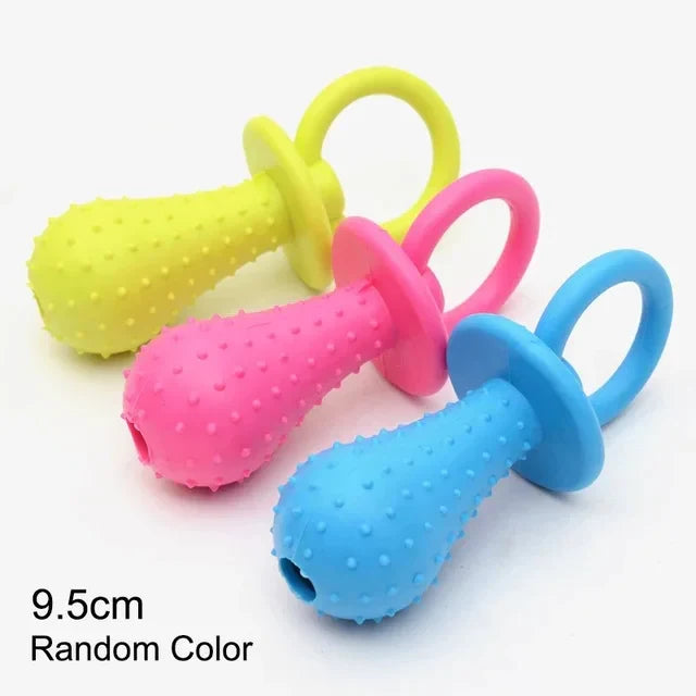 Bite-Resistant Rubber Spiked Dog Chew Toy for Small Dogs — Teeth Cleaning Squeaky Training Toy (1-Pack)