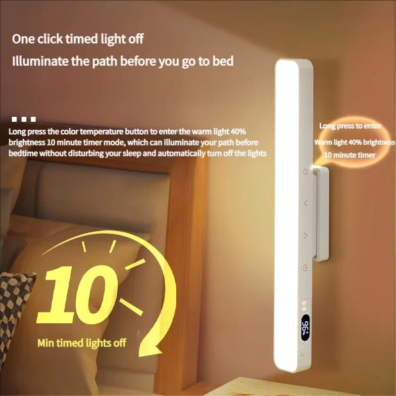 Magnetic Touch LED Desk Lamp Rechargeable USB-C Night Light 5 Color Temps 360° Rotating Bedside & Cabinet Light
