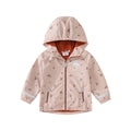 Waterproof Hooded Softshell Jacket for Kids – Fleece-Lined Unisex Rain Coat with Cartoon Print, Cotton-Polyester, Ages 7–12 Years