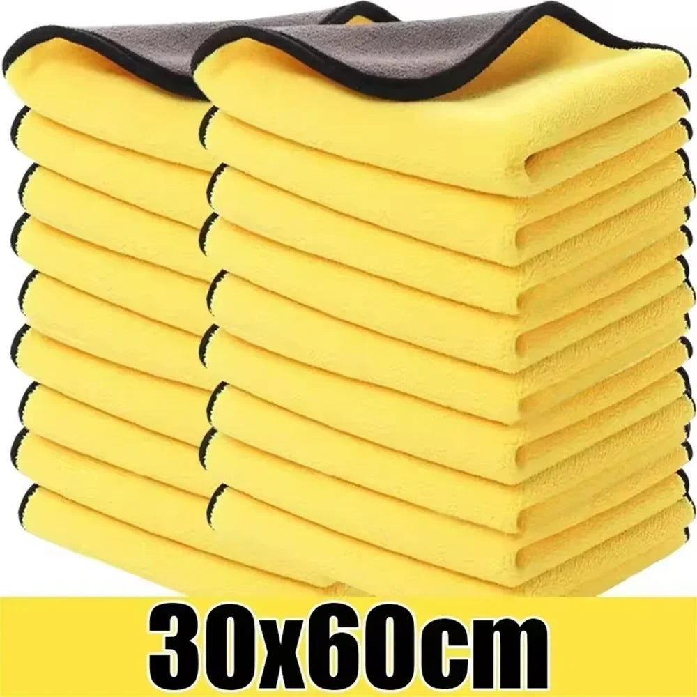 Double-Sided Microfiber Car Towels Super Absorbent Auto Detailing Wash & Dry Cloths