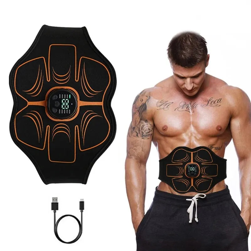 EMS Abdominal Muscle Stimulator Trainer Belt – USB Rechargeable Toning Belt for Waist & Belly, 10 Modes 30 Levels