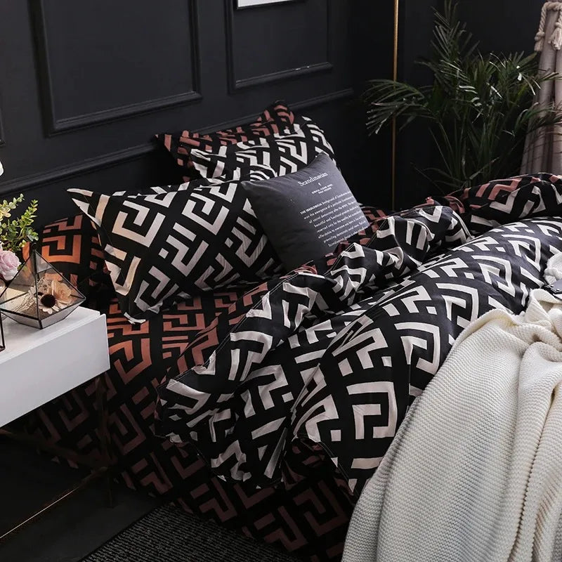 Luxury Black Duvet Cover Set with Pillowcases – Twin/Full/Queen/King (2–3 Piece Options)
