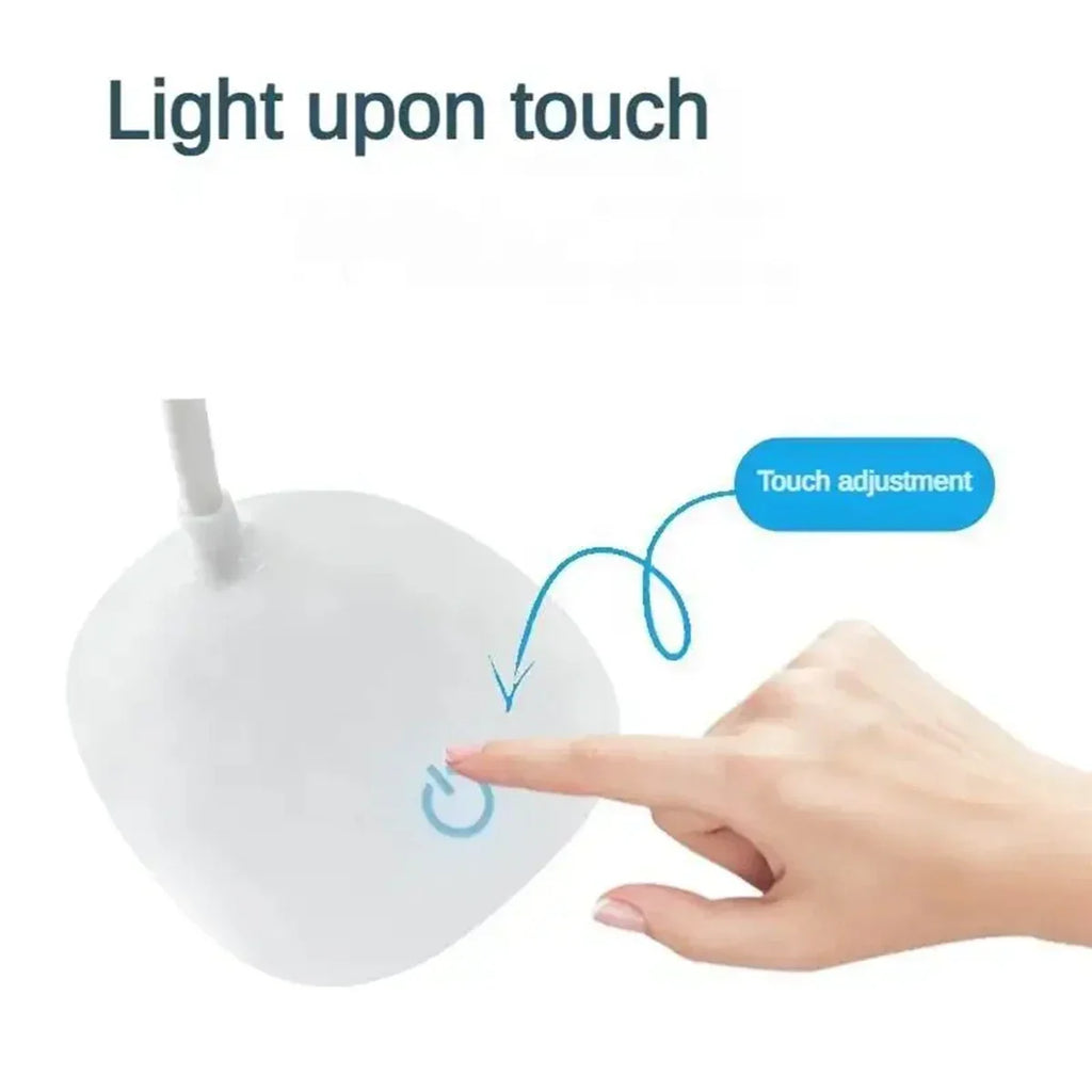 LED Reading Desk Lamp Portable USB Rechargeable Touch Dimmable Eye-Care Table Lamp 360° Adjustable for Office & Study