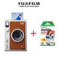 Retro Instant Film Camera Black/Brown Bare Metal – Compatible with 3-Inch (76 mm) Instant Film