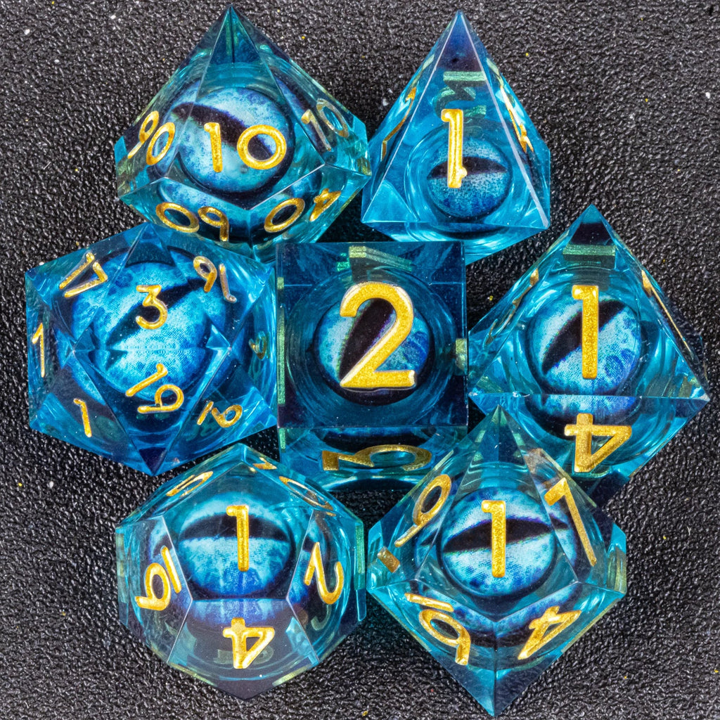 Handmade Resin 7-Piece D20 Polyhedral Dice Set for Dungeons & Dragons & Tabletop RPGs