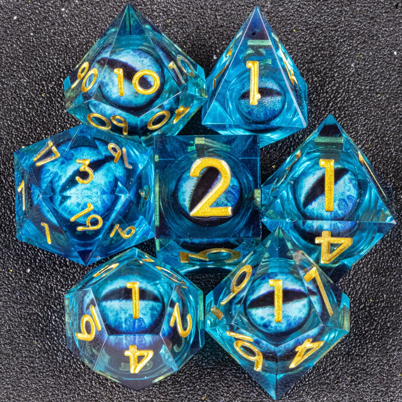 Handmade Resin 7-Piece D20 Polyhedral Dice Set for Dungeons & Dragons & Tabletop RPGs
