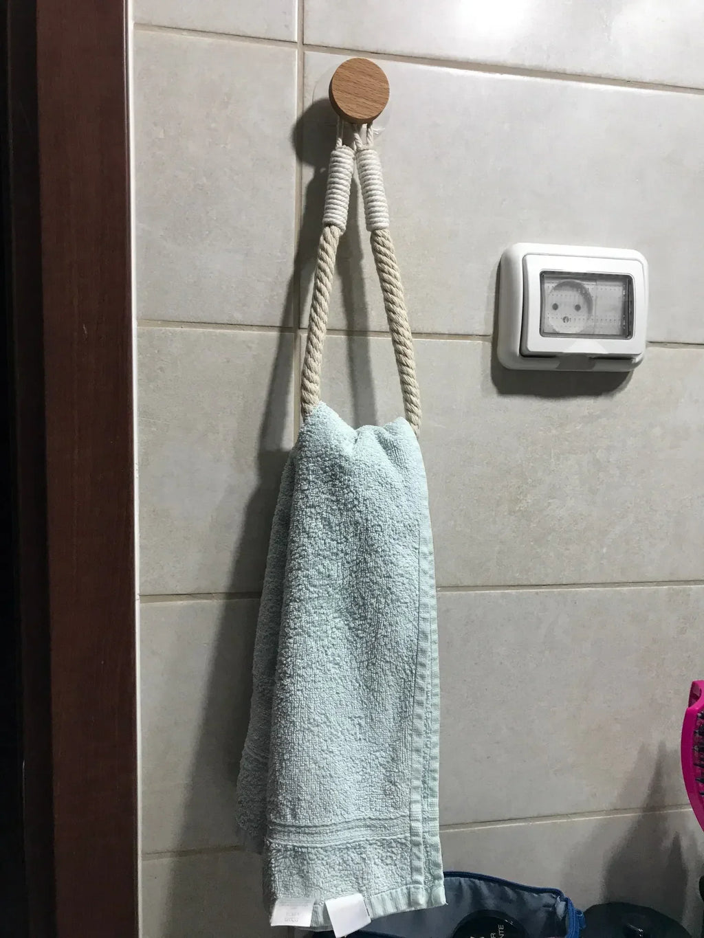 Nail-Free No-Drill Rope Paper Towel & Toilet Roll Holder - Wall-Mounted Towel Rack and Tissue Hook