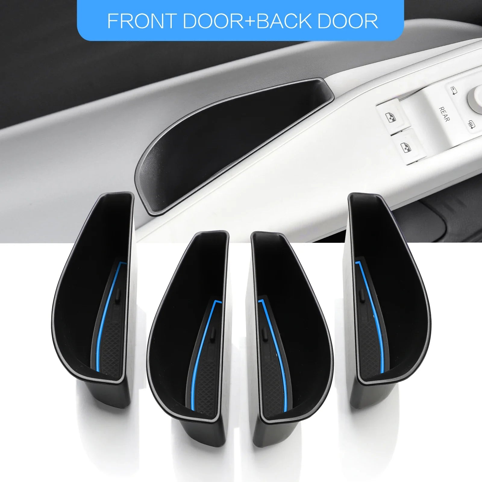 Car Door Handle Storage Tray Organizer for ID.4, Armrest Holder — 2pc (Front) or 4pc (Front & Rear)