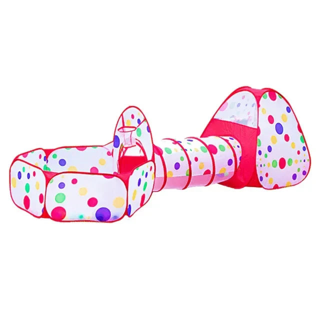 3-in-1 Kids Play Tent & Ball Pit with Crawl Tunnel — Portable Foldable Playpen for Ages 3–6