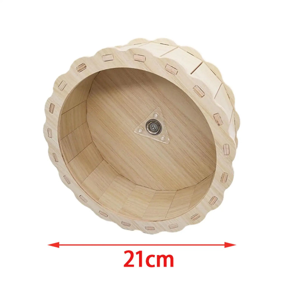 Wooden Silent Hamster Exercise Wheel — Running Wheel for Hamsters, Gerbils & Small Pets (15–23 cm / 5.9–9.1 in)