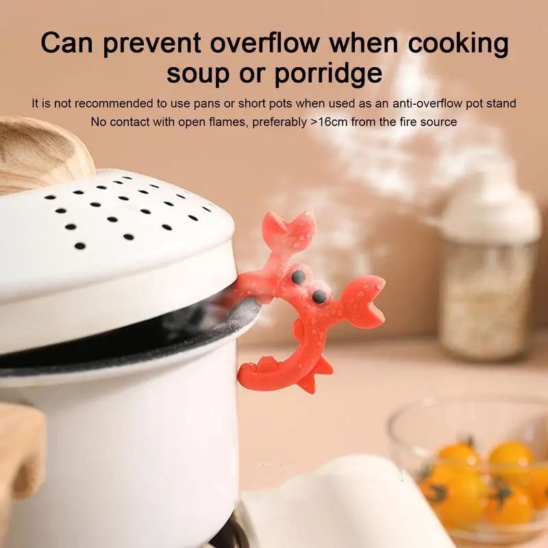 Crab Silicone Utensil Rest Clip-On Spoon, Spatula & Ladle Holder 2.6 x 2.3 in (6.6 x 5.8 cm)