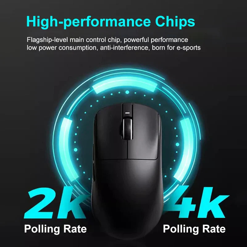 Rechargeable 2.4 GHz Wireless Gaming Mouse - Lightweight Ergonomic, Up to 26000 DPI for Esports