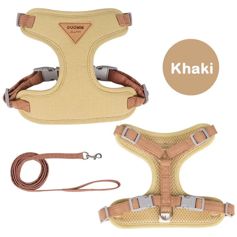 Breathable No-Pull Puppy Harness and Leash Set for Small & Medium Dogs and Cats, Ideal for French Bulldog Chihuahua Poodle