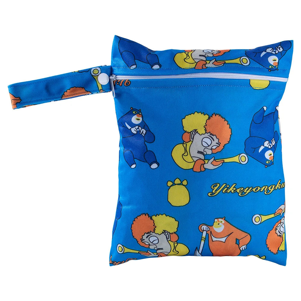 Waterproof PUL Wet/Dry Diaper Bag 20 x 25 cm (7.9 x 9.8 in) Travel Stroller Mini Handbag with Zipper