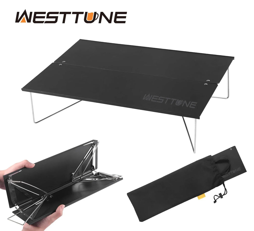 Compact Ultralight Folding Camping Table – Aluminum Alloy Mini Portable Collapsible Table for Hiking & Picnics