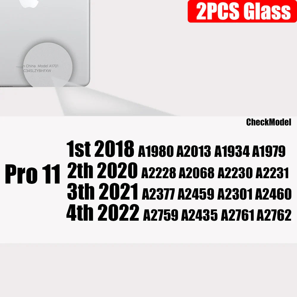 2-Pack Tempered Glass Screen Protector for iPad — Clear, Anti-Fingerprint, Case-Friendly — Fits 11-inch (27.9 cm), 10.5-inch (26.7 cm), 9.7-inch (24.6 cm), Air, Mini & Most iPad Models