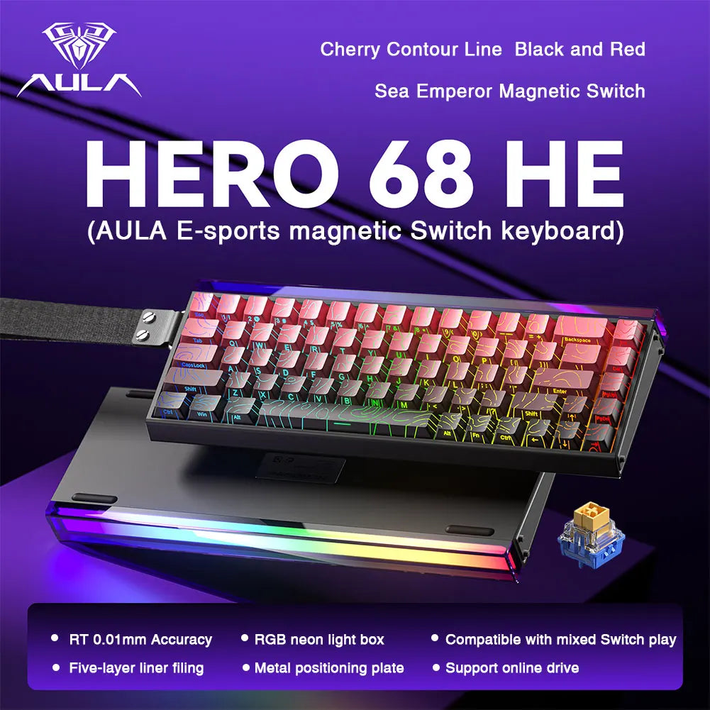 68-Key Magnetic Switch Gaming Keyboard — 8K Rapid Trigger Hot-Swap Mechanical RGB Wired