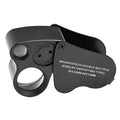 30x/60x Illuminated Jeweler's Loupe Magnifier Foldable with Bright LED Light for Gems, Jewelry, Coins & Stamps