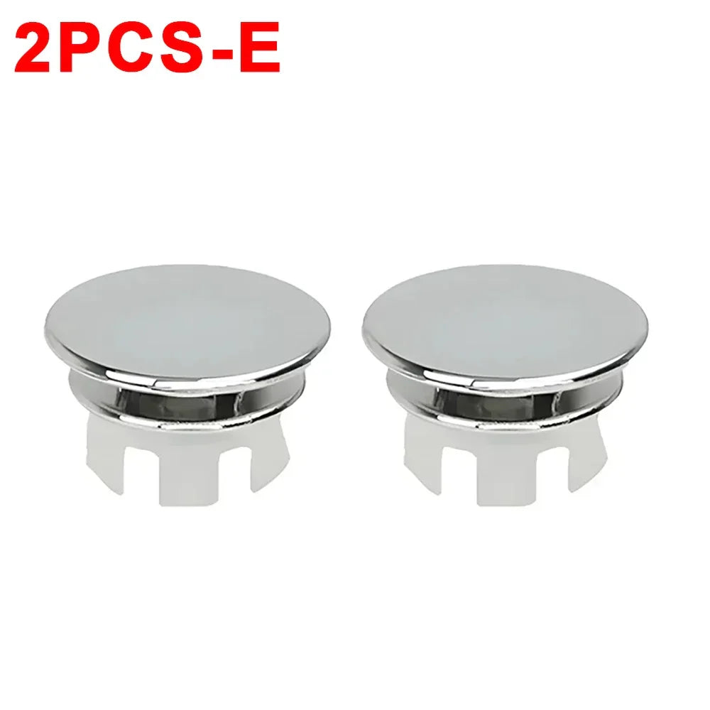 Sink Overflow Ring Cover 1/2/4-Pack Plastic Basin Overflow Hole Trim for Bathroom and Kitchen - Fits 22-24mm & 47-48mm Apertures
