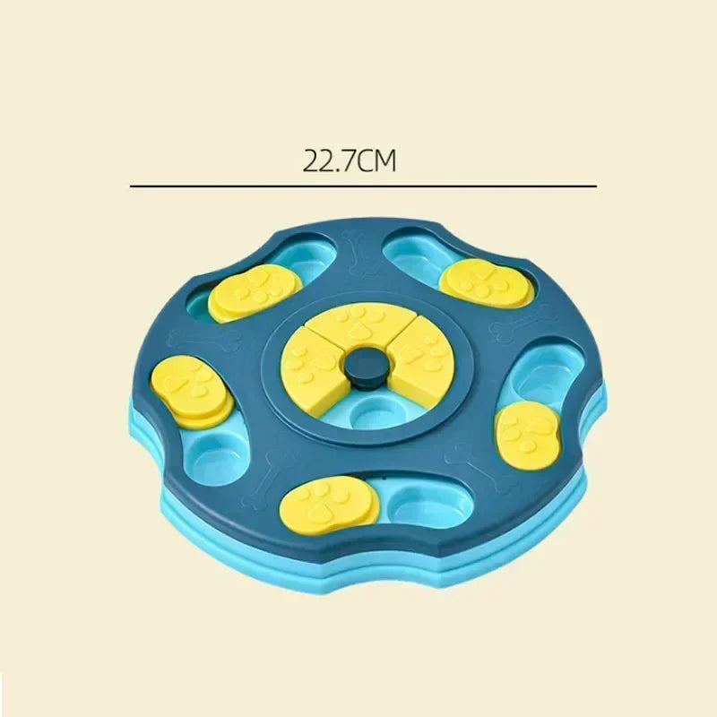 Interactive Dog Puzzle Slow Feeder Bowl - Anti-Slip Food Dispenser to Slow Eating & Boost Puppy IQ for Dogs & Cats