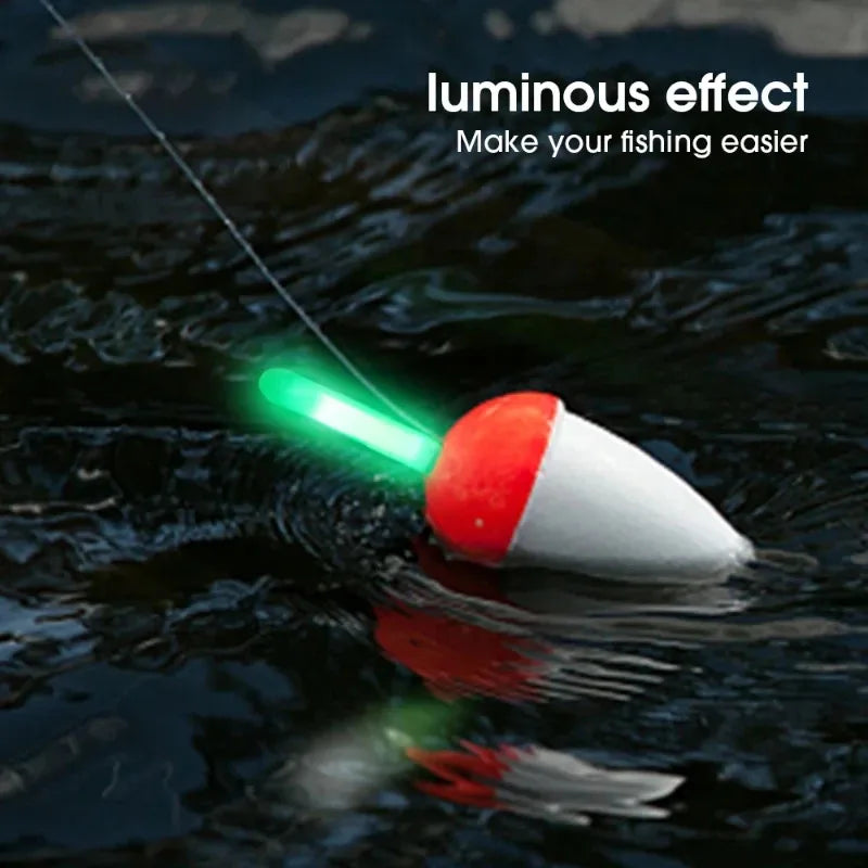 50/100-Pack Fluorescent Fishing Rod Lights Luminous Floating Bobbers for Night Fishing