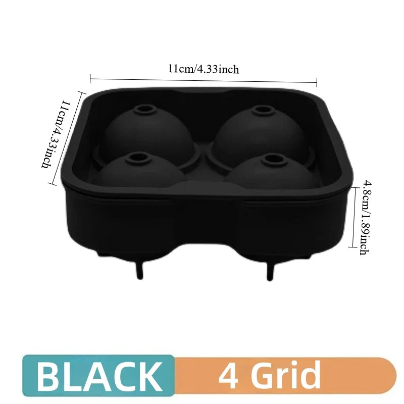 Silicone Ice Ball Maker Tray – 4/6/8-Grid Ice Mold for Cocktails, Chocolate & Jelly – Food-Grade Dishwasher-Safe