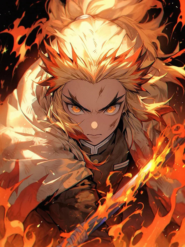 Demon Slayer 5D Diamond Painting Kamado-Nezuko Diamond Embroidery Full Diamond Mosaic DIY Rengoku Kyoujurou Decorative Painting