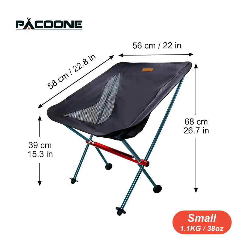 Portable Folding Camping Chair – Oxford Cloth Ultralight Seat for Fishing, Beach, Picnic & Hiking | Heavy-Duty Up to 440 lb