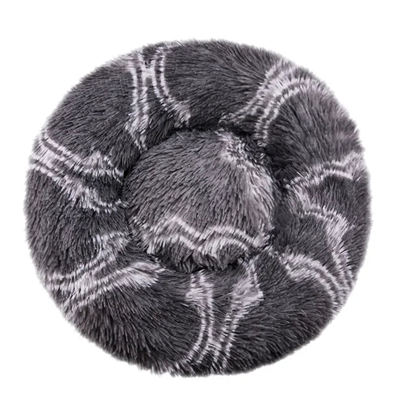 Calming Plush Pet Bed for Dogs & Cats - Corduroy Fleece Bolster, Non-Slip Waterproof Bottom, Multiple Sizes (15.7–35.4 in / 40–90 cm)