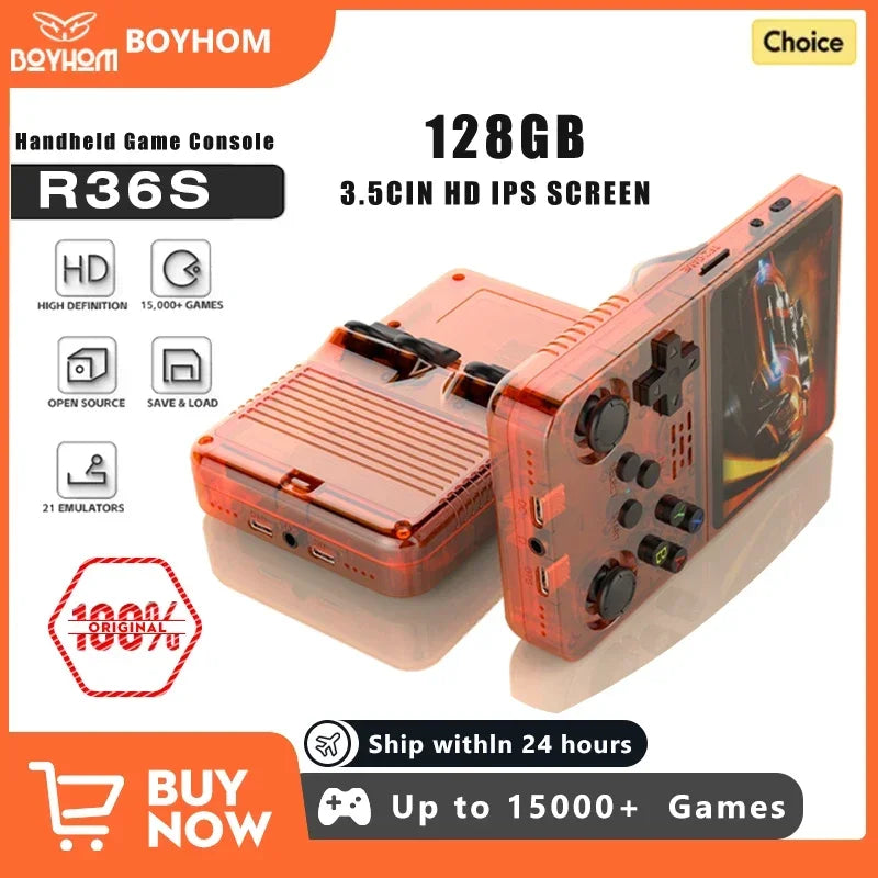 Portable Retro Handheld Game Console 3.5-Inch (8.9 cm) IPS 640x480 Linux Pocket Video Player 64GB/128GB USB-C 15,000 Games