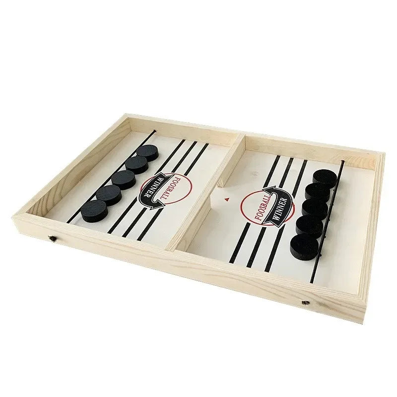 Wooden Sling Puck Catapult Board Game – Fast 2-Player Family & Parent-Child Tabletop Game