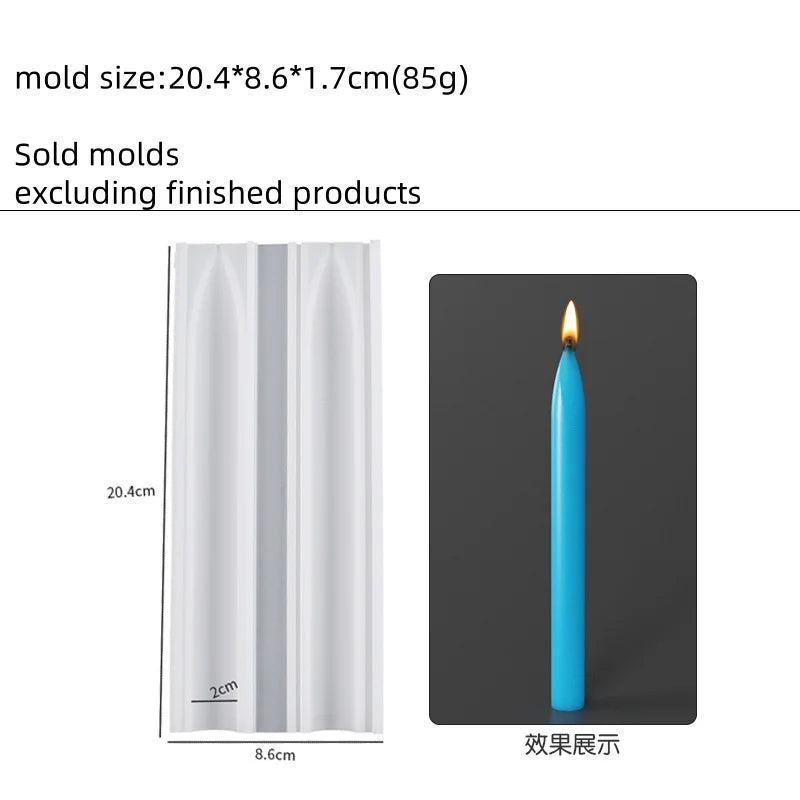 Geometric Spiral Silicone Candle Mold - Twisted Rod DIY Candle Maker (20.5 x 9.7 x 1.7 cm / 8.07 x 3.82 x 0.67 in)