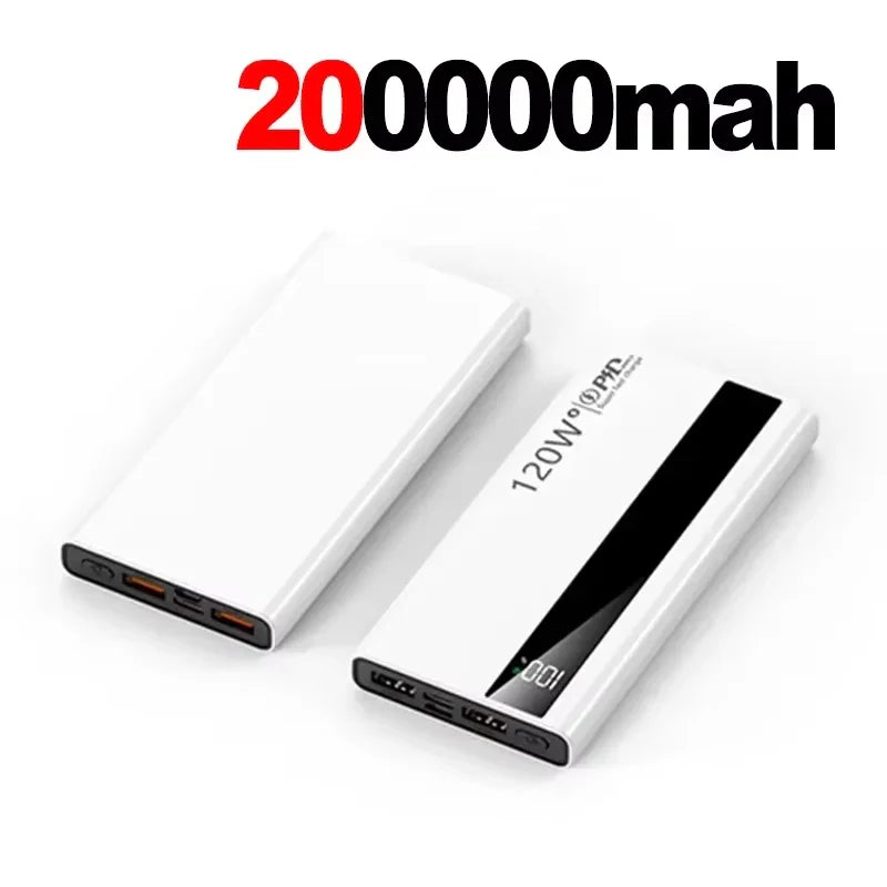 500000mAh 120W Fast Charging Power Bank PD 20W 4-Port USB Metal Portable Powerbank