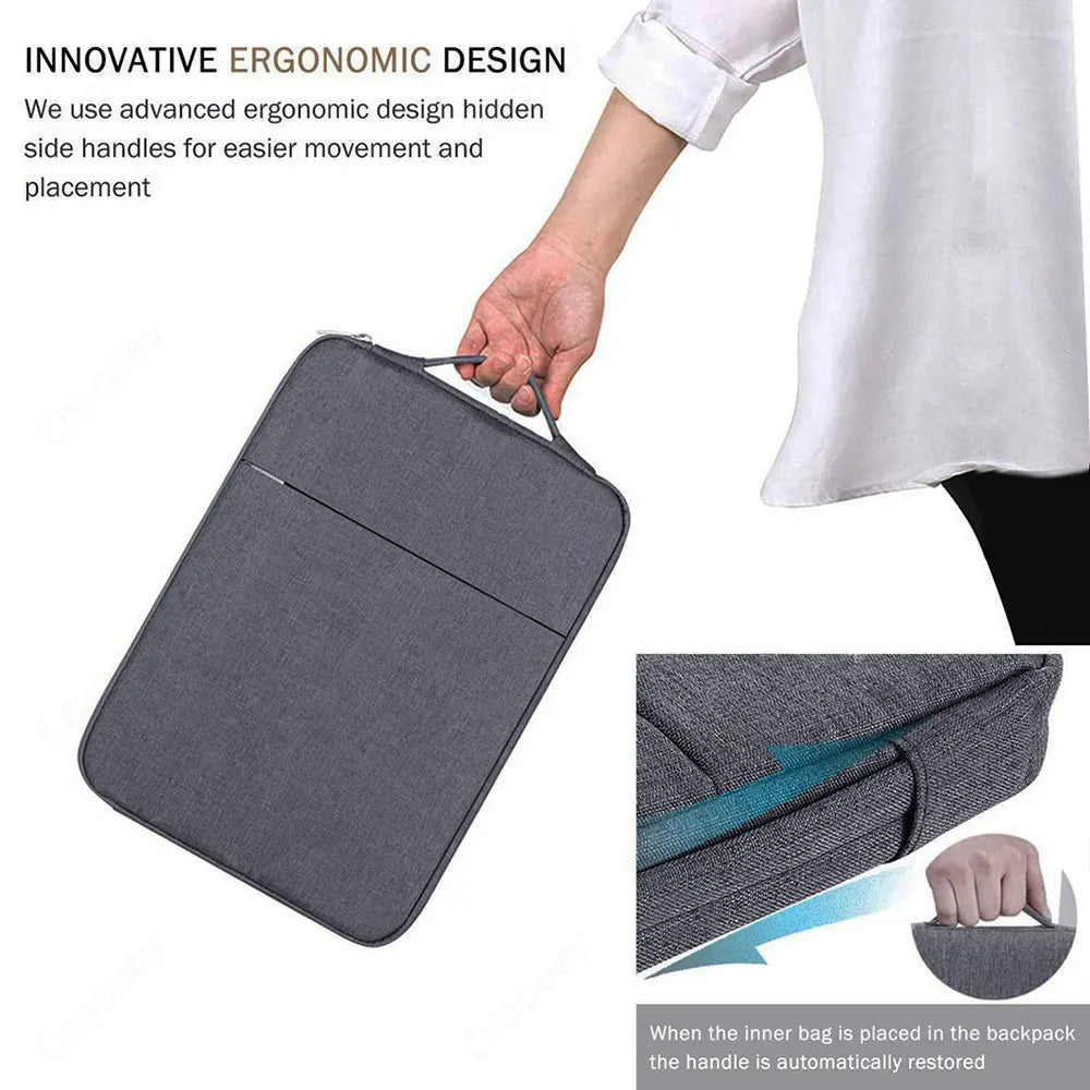 Waterproof Laptop Sleeve Handbag – Zippered Portable Notebook Case, Fits 11.6–16 in (29.5–40.6 cm)