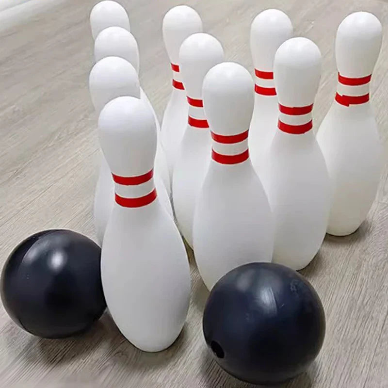 Mini Bowling Set – 2 Balls & 10 Pins Plastic Indoor Outdoor Kids Tabletop Bowling Game