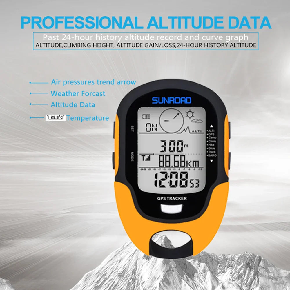 Handheld GPS Altimeter Barometer Compass for Hiking, Camping & Fishing - Portable Outdoor Navigation